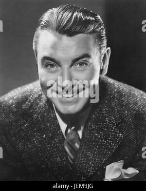 George Brent, Portrait Werbung für den Film "Honeymoon für drei", Warner Bros., 1941 Stockfoto