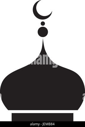 Schwarz / weiß islamische Moschee und Kuppel der Moschee stellen Icons. Vektor-illustration Stock Vektor