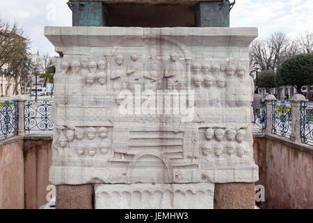 Die Basis des Obelisken Theodosius in der Altstadt, Istanbul, Türkei Stockfoto
