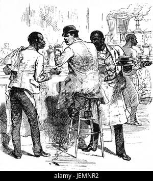 1879: Einnahme Frühstück auf dem Bahnhof (Eisenbahn) in Washington DC, Vereinigte Staaten von Amerika Stockfoto