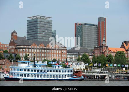 Hamburg, Deutschland. 22. Juni 2017. Ctyview von Hamburgf an den Hafen, Deutschland, Hamburg, 22. Juni 2017. Foto: Frank Mai | weltweite Nutzung/Dpa/Alamy Live-Nachrichten Stockfoto