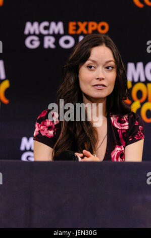 Lisburn, Nordirland. 25/06/2017 - Summer Glau gibt ein Gespräch an MCM Comicon Stockfoto