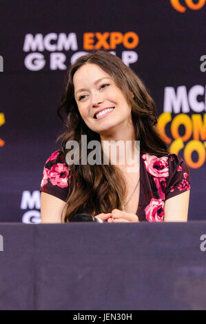 Lisburn, Nordirland. 25/06/2017 - Summer Glau gibt ein Gespräch an MCM Comicon Stockfoto