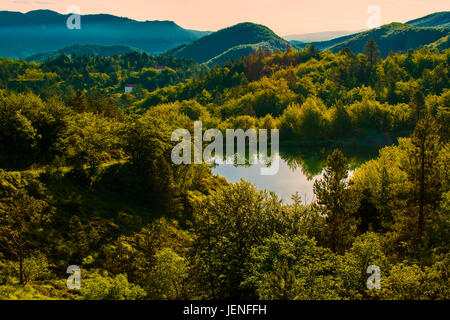 Italien Ligurien Aveto regional Park Bocco See Stockfoto