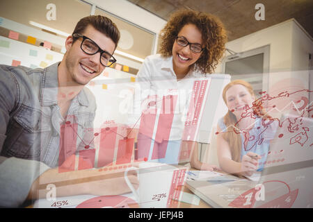 Zusammengesetztes Bild der globalen Business-Schnittstelle Stockfoto