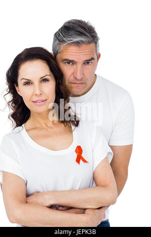 Paar unterstützt aids Bewusstsein zusammen Stockfoto