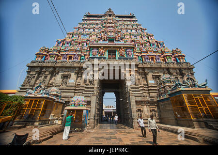 Indien, Tamil Nadu Zustand, Chidambaram, der Shiva Nataraja-Tempel (tanzenden Shiva), heiliger Ort der hindouisme und speziell Stockfoto