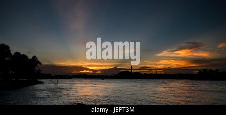 Jupiter-Leuchtturm bei Sonnenuntergang Stockfoto