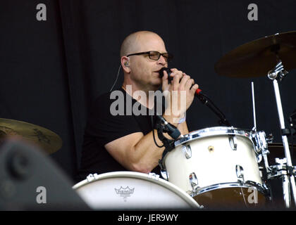 Patrick Wilson Weezer führt auf der Bühne während Arroyo Seco Wochenende Juni 25,2017 Brookside Golf Kurs in Pasadena, Kalifornien. Stockfoto