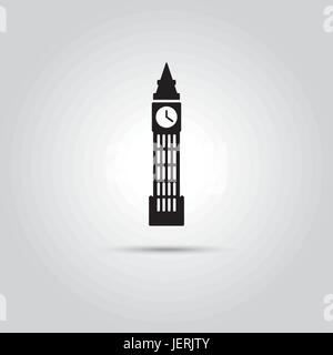 Big Ben, die Elizabeth Tower in London, England. EPS 10 Vektor Icon. Stock Vektor