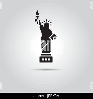 Freiheitsstatue, New York City, Vereinigte Staaten von Amerika. EPS 10 Vektor Icon. Stock Vektor