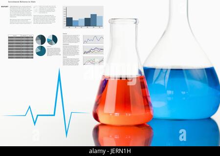 Das zusammengesetzte Bild des Kolbens Herzschlag und Grafik Stockfoto