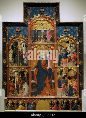 Goncal Peris Sarria (dokumentiert zwischen 1380-1451). Valencianischen Maler. Altarbild von Sankt Barbara, ca. 1410-1425. Aus der Pfarrei Kirche von Puertomingalvo (Provinz Teruel). Nationalen Kunstmuseum von Katalonien. Barcelona. Katalonien. Spanien. Stockfoto