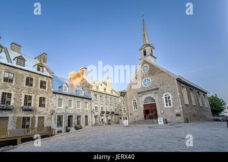 Kirche Notre-Dame-des-Victoires in Quebec Stockfoto