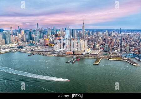 Empire State Building und Midtown Manhattan Luftbild Stockfoto
