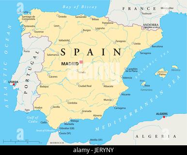 Mallorca, Spanien, Lissabon, Madrid, Karte, Atlas, Weltkarte, Barcelona, Stock Vektor