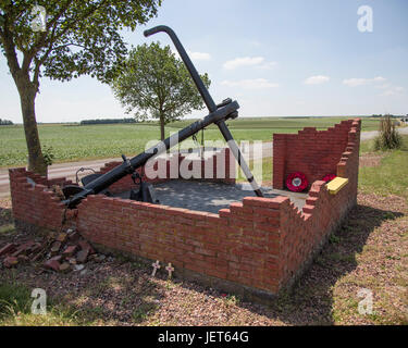 Das Denkmal für die 63. (Königliche Marine) Division Rolle in 1917 Schlacht von Arras bei Gavrelle, France Stockfoto