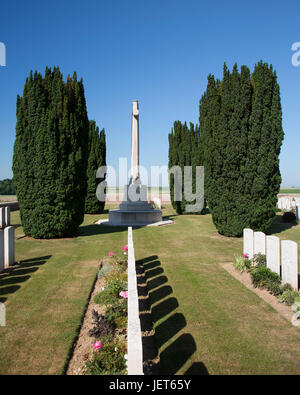 Queens CWGC Friedhof, Bucquoy, Frankreich Stockfoto