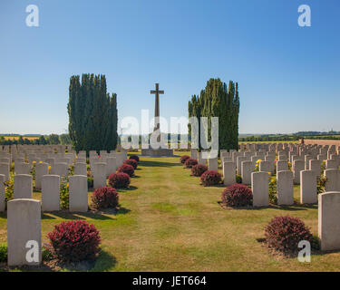 Queens CWGC Friedhof, Bucquoy, Frankreich Stockfoto