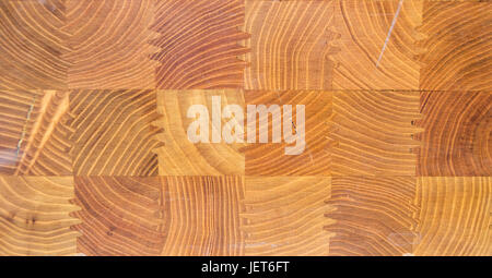 hölzerne Hintergrundtextur mit quadratischen Holzelemente Stockfoto