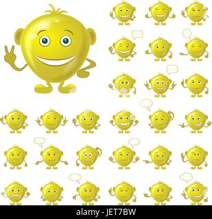 Golden Smileys Set Stock Vektor