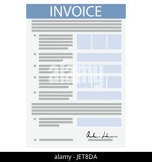 Vector Illustration Rechnung Symbol in flachen Linienstil isoliert auf weißem Hintergrund. Zahlung und Abrechnung von Rechnungen.  Geschäftliche oder finanzielle Operationen Zeichen Stock Vektor