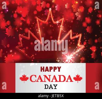Feuerwerk und Kanada-Flagge Stock Vektor