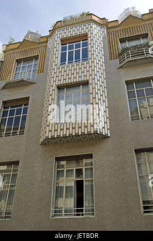 Frankreich, Paris, Rue La Fontaine, Wohnhaus, Fassade, Detail, Stockfoto