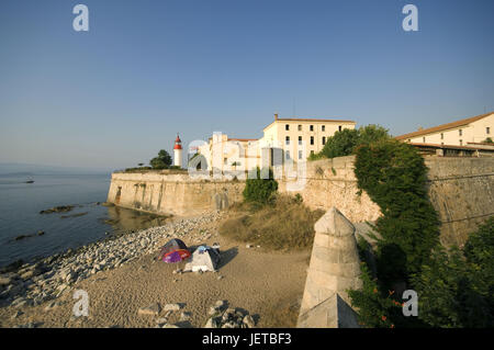 Frankreich, Corsica, Ajaccio, Altstadt, Festung, Meer, Strand, Stockfoto