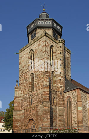 Deutschland, Hessen, Berg Hom, Marien Kirche, Himmel, blau, Nordhessen, Stadt, Altstadt, Marktplatz, Kirche, Hallenkirche, Kirchturm, Kirche, Religion, glauben, Struktur, Architektur, Baustil, spätgotisch, Symbol, Wahrzeichen, Sehenswürdigkeiten, Tourismus, Stockfoto