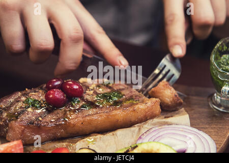 Gegrilltes Rindersteak Stockfoto