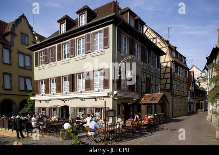 Frankreich, Elsass, Colmar, klein Venedig, Restaurant, Stockfoto