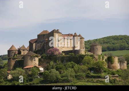 Frankreich, Burgund, Departement Saone-et-Loire, Berze-la-Ville, Schloss Berze-le-Chatel, Stockfoto