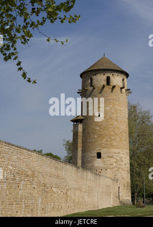 Frankreich, Burgund, Departement Saone-et-Loire, Cluny, der Benediktiner-Abtei, Wehrmauer, Wachturm, Stockfoto