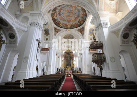 Deutschland, Bayern, verwunschen, Kloster Heilig Kreuz, Kirche, innere Ansicht, Stockfoto