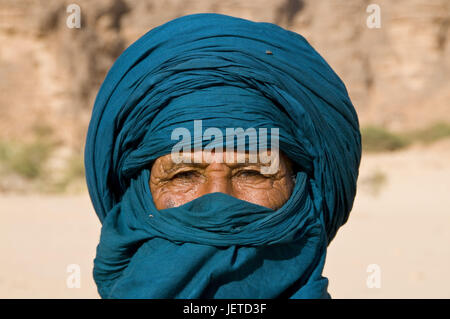 Tuareg-Mann, Porträt, Essendilene, Algerien, Afrika Stockfoto