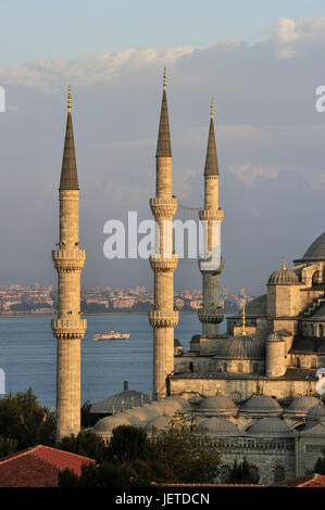 Türkei, Istanbul, sultan's Ahmed Moschee, blaue Moschee und den Bosporus, Stockfoto