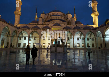 Türkei, Istanbul, sultan's Ahmed Moschee, blaue Moschee mit Regen in der Nacht, Stockfoto