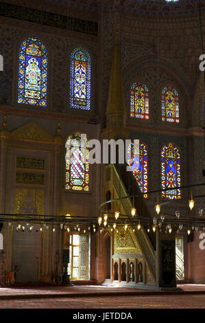 Türkei, Istanbul, sultan's Ahmed Moschee, blaue Moschee, Glasmalerei, Stockfoto