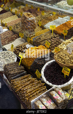 Türkei, Istanbul, Teil von Stadt von Sultanahmet, ägyptischen Basar, Misir Carsisi, Auswahl an Süßigkeiten, Stockfoto