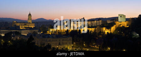 Spanien, Malaga, Kathedrale und Alcazaba, Stockfoto