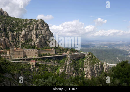 Spanien, Katalonien, Blick auf das Kloster von Montserrat, Stockfoto