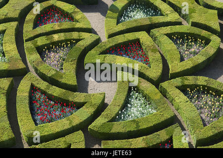 Frankreich, Schloss Villandry, Schloss-Garten, Stockfoto