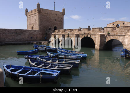 Angelboote/Fischerboote, Hafen, Essaouira, Marokko, Afrika, Stockfoto