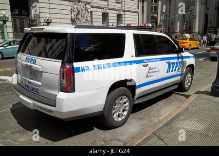 NYPD Polizei bomb Squad Gmc Yukon xl Fahrzeug New York Vereinigte Staaten Stockfoto