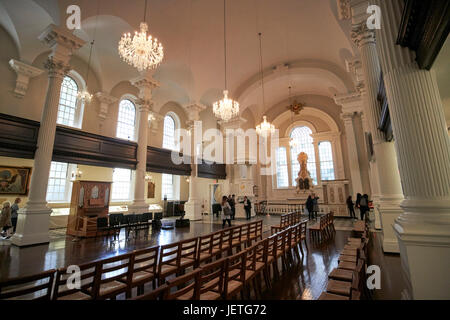 Innenraum der Kapelle Saint Pauls New York City USA Stockfoto