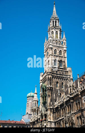Neues Rathaus am Marienplatz-Platz in München, Deutschland Stockfoto