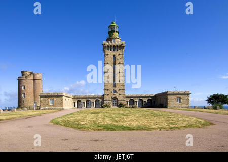 Leuchtturm Cap Frehel, Bretagne, Frankreich, Leuchtturm Cap Frehel, Bretagne, Frankreich Stockfoto