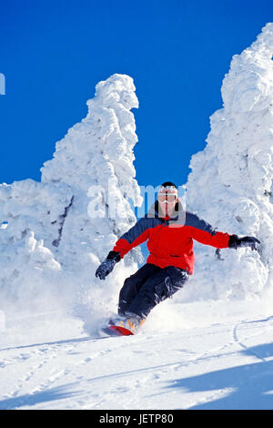 Skifahrer in Aktion, Skifahrer in Schenna Stockfoto