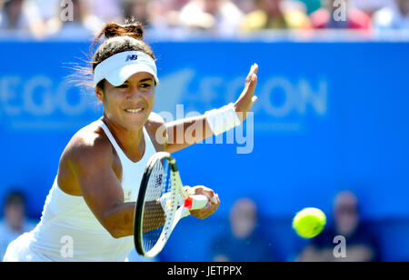 Heather Watson (GB) auf dem Centrecourt in Eastbourne, 26. Juni 2017 Stockfoto